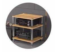 Estantería AV para componentes de audio y vídeo. Soporte de audio de 2/3/4 pisos con patas amortiguadoras, perfecto para tocadiscos, cine en casa y equipos de audio