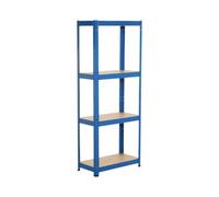 Estantería Azul Metálica Modular 4 Baldas Ajustables | 7H Seven House | Estantería Uso Doméstico Multiusos | 148x60x30cm | 240Kg