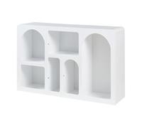 [en.casa] Estantería Baja Vågå para Salón Estantería Independiente con 6 Nichos de Forma Única Mueble de Salón Versátil para Sala Pasillo MDF 110 x 30 x 70 cm - Blanco