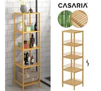 Estantería bambú natural 140x33x33cm 5 baldas interior