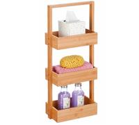 Relaxdays estantería de pie para baño y Cocina, 3 estantes, Natural | 70 x 26 x 17 cm, bambú y MDF