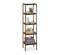 Relaxdays Estantería de bambú para baño 5 baldas marrón oscuro
