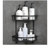 Estantería Baño Sin Taladro Esquina Estante Ducha 2 Piezas Negro