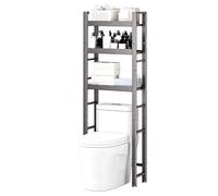 Estanteria Baño Sobre Inodoro con Sistema Antivuelco y Altura Ajustable | Mueble Encima WC de Acero para Colocar Sobre el Inodoro Ahorra Espacio en Baños Pequeños(Black,52x22x162cm/21x9x64in)
