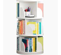 Estantería Blanca Giratoria De 360° Organizador De Almacenamiento De Varias Capas Diseño Que Ahorra Espacio para El Hogar Y La Oficina Estantería Blanca para Libros Y Decoración(Blanco,3F)