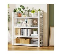 Estantería Blanca, librerías de 4 Niveles de pie, estantería for Libros con Marco de Metal de 54", estantería Blanca for Sala de Estar/hogar/Oficina(70 * 30 * 138cm)