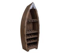Estantería botellero de madera y metal marrón 61x31x154h cm