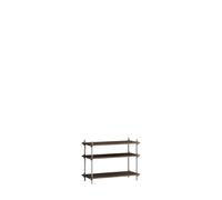 Estantería Clásica Baja Shelving de Roble Ahumado y Acero Inoxidable