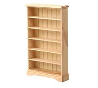 Estantería clásica de madera para casa de muñecas en miniatura a escala 1:12, muebles de bricolaje de 6x1x4 pulgadas para accesorios de casa de muñecas, juegos de rol para niños, librería pequeñ