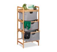 Estantería colada bambú Mueble organizador Cesta extraíble Estante multiusos