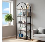 Estantería con 5 niveles de madera y metal, 60 x 28 x 180 cm, estantería estrecha industrial para salón, dormitorio, oficina en casa, estantería robusta con diseño vintage, montaje sin herramientas