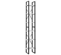 Estantería con 6 compartimentos, color blanco, 40 x 30 x 210 cm, de madera y metal, sistema de estanterías estable para salón, oficina y espacios pequeños, solución de almacenamiento que ahorra