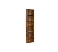 VASAGLE Estantería, Librería de 6 Niveles, Estantería de Almacenamiento Abierto, 24 x 40 x 178,5 cm, para Sala de Estar, Estudio, Comedor, Marrón Rústico LBC167K01