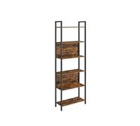 VASAGLE Estantería, estantería con 6 estantes, estantería, Estructura de Acero, para Sala de Estar, Pasillo, Oficina, Estilo Industrial, rústico marrón y Negro LLS113B01