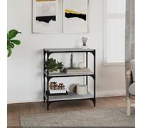 Estantería contrachapada y Acero Gris Sonoma 60x33x70 Salón Librerías