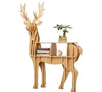 Estantería Creativa con Forma De Ciervo, Librería De Madera Maciza con Doble Compartimento, Ideal para Salón, Oficina, Biblioteca O Estudio(Negro,89 * 123 * 39cm)