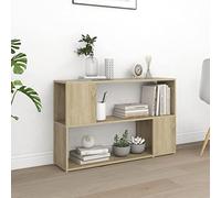 Estantería de 2 pisos estilo moderno, estantería versátil, con compartimentos abiertos, para salón, despacho, habitación de los niños, oficina, roble Sonoma, 100 x 24 x 63 cm
