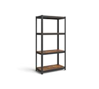 SONGMICS Juego de 2 estanterías de Almacenamiento, 4 estanterías, Ajustables, 40 x 80 x 160 cm, Carga de hasta 520 kg, para Cocina, salón, Vintage marrón-Negro GLR044B12