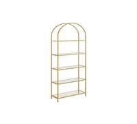 Estantería de 5 Niveles de Acero Dorado y Transparente