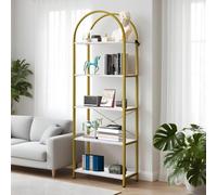 Estantería de 5 niveles de madera y metal | 60 x 28 x 180 cm | Estantería estrecha industrial para salón, dormitorio, oficina en casa, estantería robusta con diseño vintage, montaje sin herramientas