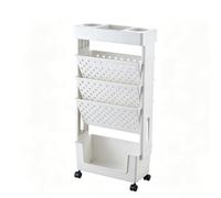 Estantería de 5 Niveles, revistero, Carrito rodante de Escritorio,Gris | Gran capacidad, con estantes de plástico removibles y ruedas con cerradura, para sala de estar, dormitorio, oficina, escuela