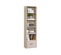 VASAGLE Estantería, Librería de 6 Niveles, Estantería de Almacenamiento Abierto, 24 x 40 x 178,5 cm, para Sala de Estar, Estudio, Comedor, Beige Natural LBC167L01