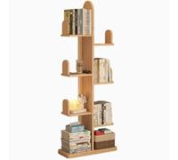 Estantería De 7 Niveles, Estantería De Madera De Primera Calidad Que Ahorra Espacio Tiene Capacidad para Libros, Ideal para Lecturas Más Grandes En La Habitación, La Sala De Estar,Natural,60*24*165cm