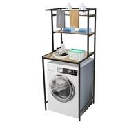 Estantería de almacenamiento de 3 niveles para lavadora, lavadora y secadora, estante organizador de baño que ahorra espacio, para lavaderos, balcones (roble)