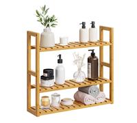 SONGMICS Estante Baño, Estantería Baño, Estante Pared de 3 Niveles para Plantas Ajustables, Montado en la Pared o de Pie, en Sala de Estar, Balcón, Cocina, 15 x 60 x 54 cm, Natural BCB13Y
