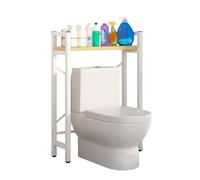Estantería de almacenamiento de baño con compartimentos abiertos sobre el armario del inodoro para almacenamiento de lavadora, ahorro de espacio independiente para baño y balcón, 63 x 28 x 101 cm