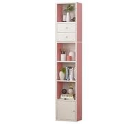 Estantería de almacenamiento de libros para niños de 3/4/5/6 niveles con puertas, estantería que ahorra espacio para habitación de los niños, elegante estantería de haya, blanca, rosa y verde