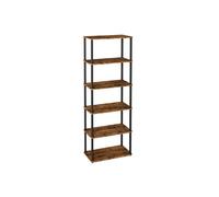 VASAGLE Montaje Súper Rápido sin Herramientas, Estantería de Almacenamiento de 6 Niveles, 23,8 x 60 x 173,4 cm, para Salón, Dormitorio, Cocina, Marrón Rústico y Negro Tinta LLS166K01