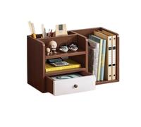 Estantería de almacenamiento Escritorio con cajones Librería de tablero artificial, organizador de almacenamiento multiusos for escritorio, estante de exhibición de oficina de estudio de múltiples cap