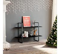 Estantería de almacenamiento independiente, estantería de almacenamiento, estantería de 2 F?Cher, negro, 100 x 30 x 70 cm, tablero aglomerado, para salón, oficina, dormitorio, baño