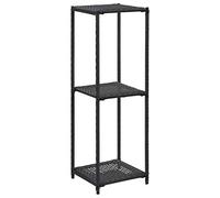 Estantería de almacenamiento independiente para dormitorio Rega, color negro, 30 x 30 x 90 cm, de ratán para salón, oficina, dormitorio, cuarto de baño