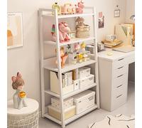 Estantería De Almacenamiento Multicapa De Pie, Estantería De Exhibición para El Hogarmueble Estrecho Rack, Almacenamiento Multicapa para El Hogar, Estante De Escalera(White,120cm/47.2in)