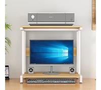 Estantería de almacenamiento multifuncional de doble capa: estante para impresora de escritorio, soporte para monitor pequeño de oficina, soporte de exhibición para estantería de escritorio multifun