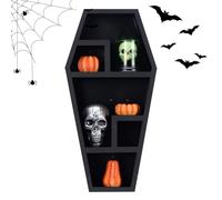 Estantería de ataúd de halloween, estante de pared de ataúd, expositor creativo, biblioteca de único, estantes flotantes decorativos para sala gótica de halloween