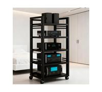 Estantería de Audio de 5 Niveles HiFi, Soporte for Tocadiscos, Meuble Moderno for Tocadiscos y TV, Resistente Meublefor componentes AV con Estructura metálica for Uso doméstico.(Negro)