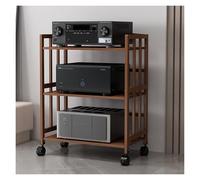 Estantería de audio Hi-Fi de 3 niveles para sala de estar, soporte para tocadiscos estéreo móvil, de pie, para casa y oficina, 50 cm de ancho