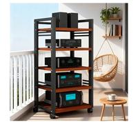 Estantería de Audio HiFi de 5 Niveles, Soporte Multimedia con estantes Ajustables, Ideal for oficinas, Estudios de grabación o Cine en casa. Fácil de Montar.(Brown)