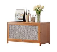 Estantería de bambú con Puertas acrílicas abatibles, Organizador de Almacenamiento de Estante de Libros Independiente de 1-5 Niveles para Sala de Estar, Oficina, Dormitorio (Madera 80 * 32 * 40 cm)