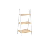 Estantería de Baño Blanco Natural Bambú Madera de Pino 40,3 x 81,5 x 30 cm