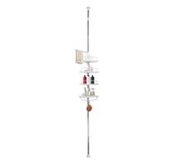 Estantería de Baño Ducha Telescópica 276 a 330 cm Nyana Home - 4 Estantes Ajustables con Ganchos - Sin Taladro - Acero Inoxidable - Estante de Baño Telescopico - Blanco o Negro