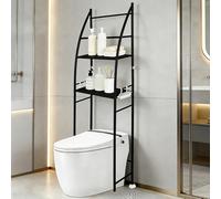Estantería de baño, estante de almacenamiento en la parte superior de los inodoros o lavadoras, ahorro de espacio de baño, adecuado para la mayoría de los inodoros (47 x 25 x 166 cm, negro-D)