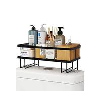 Estantería de Baño sobre el Inodoro. Organizador sobre el WC de Base Adhesiva con Tres Ganchos para Colgar Esponjas o Cepillos. Balda de Inodoro para Almacenar Papel Higiénico y Accesorios de Baño.