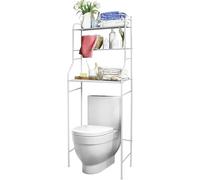 Estantería baño sobre Inodoro WC o Lavadora metálica- Estante de Almacenamiento Ahorra Espacio- 3 Niveles- Cocina- Garaje- Trastero- Mueble sobre Taza- Patas Ajustables- Multiusos- Blanco