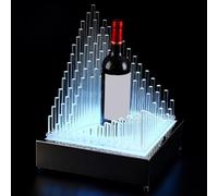 Estantería de Botellas de Vino Botellero Vertical Presentador de Botellas de Champán Acrílico y Acero Inoxidable Accesorios de Bars para Vino para Fiestas, Bares, Discotecas(White)