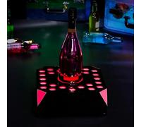 Estantería de Botellas de Vino Luminoso LED Botellero Vino de Hierro Muebles Botelleros para Cafeterías, Bares, Discotecas, Fiestas de Cumpleaños, Bailes(27 * 27 * 10cm)