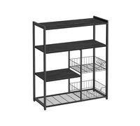 Estantería de Cocina 35 x 80 x 95 cm Industrial Gris Carbón y Negro Tinta